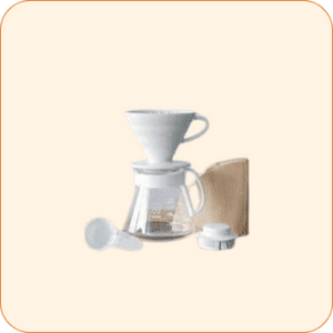 V60 2 Cup Set Hot Coffee Drip Brew Server 600 Ml 100 Pc Paper Filter Plastic Measuring Spoon